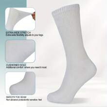 1 y 5 pares de calcetines diabéticos neutros de alta elasticidad para hombres y mujeres, calcetines deportivos de algodón transpirables para diabetes con parte superior no constrictiva, puño ancho y dedos sin costuras para una mejor circulación, neuropatía, edema, hinchazón de los pies, calcetines tipo tripulación que absorben la humedad para comodidad diaria, de grado médico