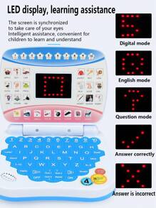 1pc Children's Early Education Tablet Learning Machine, Simulated Laptop With Display Screen, Educational Computer & Music Storytelling Device, Christmas Gift For Boys And Girls
