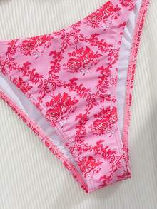 全新花卉印花时尚性感女士 2 件套比基尼泳装套装，夏季海滩度假