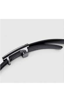 WilliamPOLO Automatic Buckle Faux Needle Buckle Belt For Men, 2025 New Style, Birthday Gift For Boyfriend/Husband - [Non-Adjustable, Please Check Size] - Gun Color- - View 3