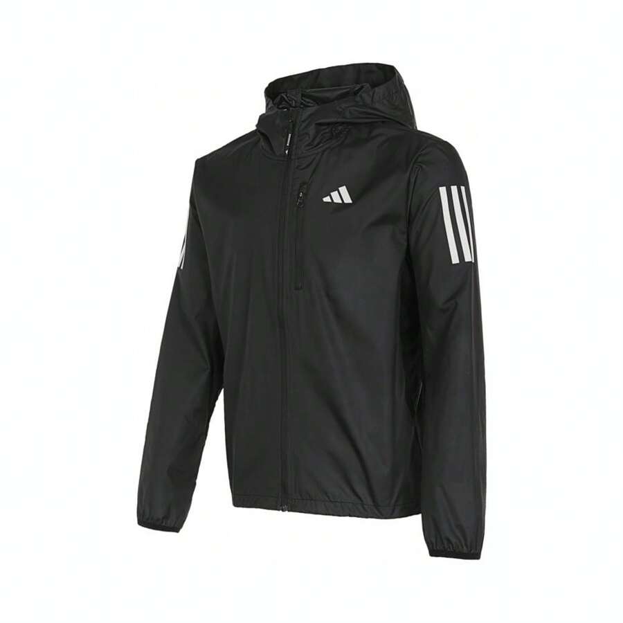Adidas 2024 男士 OTR B JKT 夹克 编织连帽外套 IN1483 - 黑色 - 查看 1