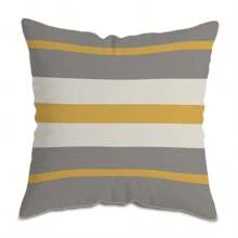 MEMNUN 1Pc Vibrant Boho Chic Throw Pillow Covers - Single-Side Printing Yellow And Gray Geometric Pattern Decorative Cushion Covers With Sofa, Bedroom, Office, Car, And Farmhouse Versatility - 17.7*17.7inch, No Pillow Cores Included