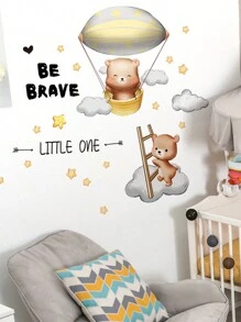 1 pieza Pegatinas de pared con globos de animales de dibujos animados lindos, impermeables y removibles de PVC para decoración del hogar y aula de jardín de infancia