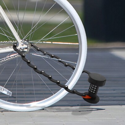 kangten Lucchetto pieghevole per bicicletta Lucchetto a combinazione con password e chiave, lucchetto per bicicletta Lucchetto pieghevole per bicicletta Lucchetto pieghevole con supporto, nero