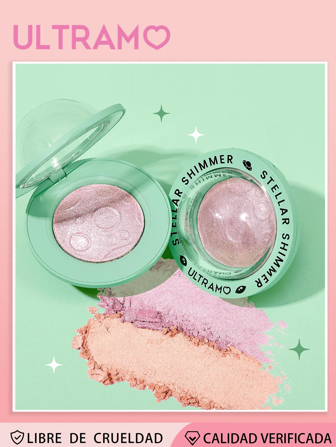 ULTRAMO Paleta de Iluminador de Cristal, Polvo de Acabado Tridimensional con Brillo para Iluminar la Piel, Sombra de Nariz, Iluminador de Piel, Para Todo Tipo de Piel, Maquillaje Facial con Brillo Natural