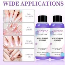 2pcs/Set 75ml EMA Acrylic Nail Crystal Liquid, Professional Acrylic Nail Extension System Kit, Fast Drying - Mauve Purple - View 2