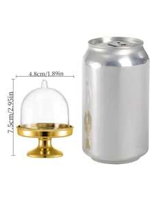 12件套迷你蛋糕架套装，带圆顶盖、塑料纸杯蛋糕托、透明甜点展示托盘、糖果巧克力容器，适用于婚礼、新娘送礼会、单身派对、毕业典礼及各种庆祝活动，嘉年华主题，节日通用，无需用电 - 彩色 - 查看 4