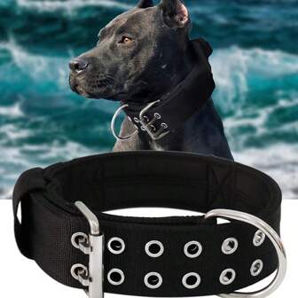 Collar táctico reflectante ajustable para perros CP469 - Material de poliamida resistente, transpirable, hebilla fuerte y argolla en D de metal - Collar para mascotas con estampado sin carga - Para perros grandes y medianos - Adecuado para actividades al aire libre y paseos nocturnos - Excelente regalo para los dueños de perros