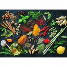 1 件无框现代烹饪香草香料寿司用具勺子墙面艺术海报帆布画奢华艺术品海报印刷家居厨房装饰植物