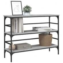 Consolle in legno multistrato di stile grigio Sonoma, 102x75 cm, arredo elegante per l'ingresso