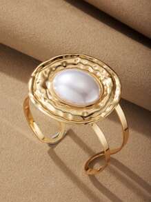 1 件/套 2025 新款欧美夸张个性金属网菱形仿珍珠戒指耳环手链项链套装，小众高端优雅百搭珠宝套装，适合女士、派对和日常佩戴，礼物 - 首飾套裝 - 查看 24