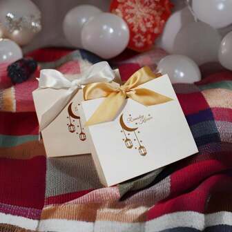 10 件装糖果礼盒、派对礼品盒、斋月穆派对庆祝回礼盒、开斋节穆、适合家庭聚会、生日、婚礼派对、巧克力糖果盒