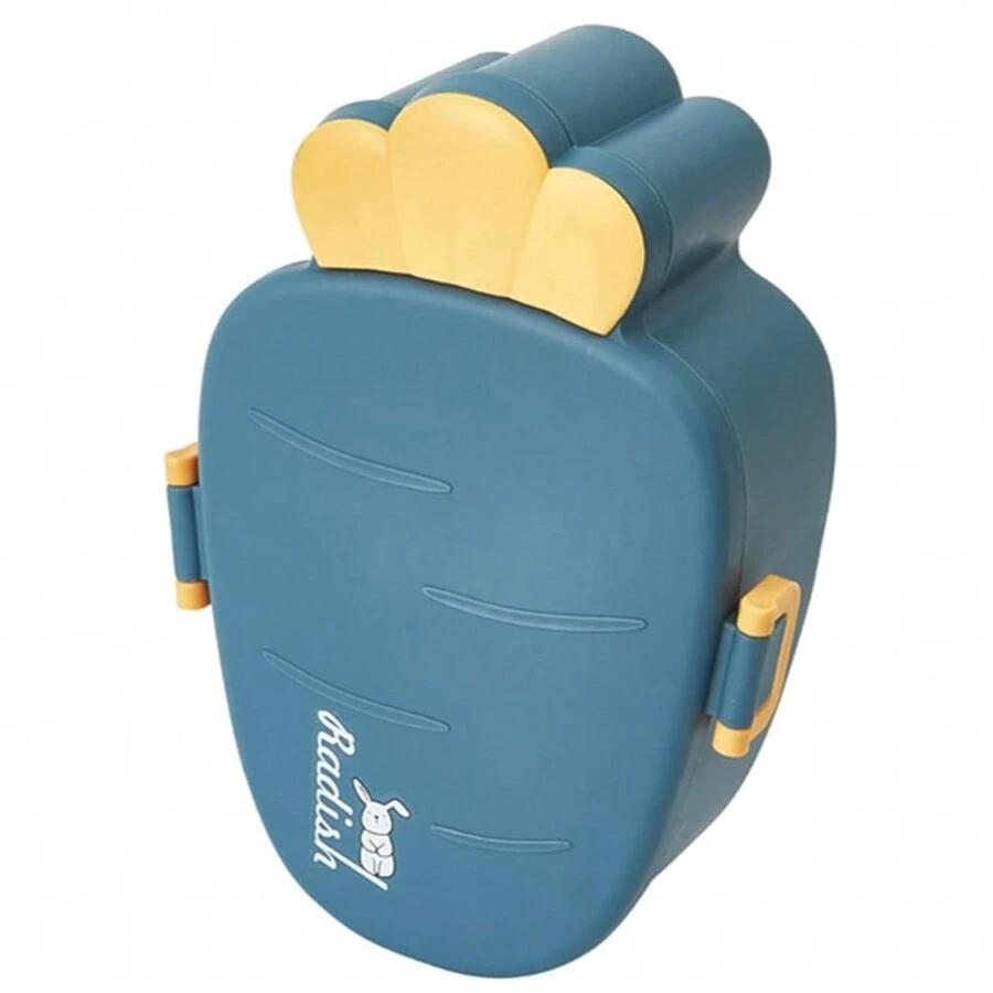 Carrot Shaped Lunch Box - Microwave Safe Bento Box To Keep Food Fresh For Students And Office Workers - Blue - View 1