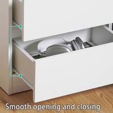 2 Drawers Nightstand For Bedroom, Bedside End Table Organizer, Small Night Stand, Wooden White Finish 17.7" X 13.8" X 18.5"