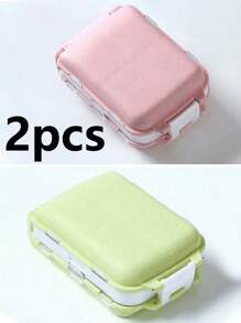 旅行用便携式药盒防潮药丸整理器可重复使用药盒男女药品计划器日常口袋药盒可容纳维生素药品和补充剂家庭旅行必备配件户外办公室返校 - 彩色 - 查看 23