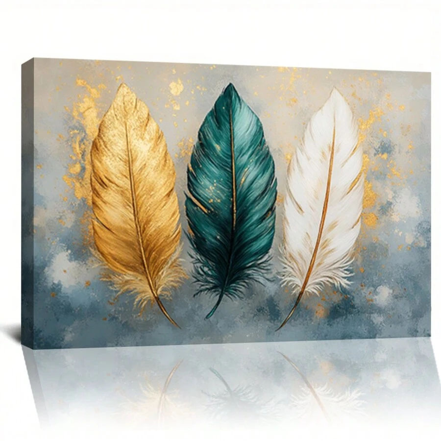 Feather Canvas Art, Modern Style Wall Decor, For Home, Office, Bedroom Decor