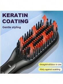 3 合 1 吹风机刷和直发器刷，强力陶瓷电气石离子热风刷，3 种热量/2 种速度设置，一步式吹风机和造型器，适合所有发质（英国） - 英規插(220-240V) - 查看 4