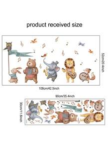 1 pieza Pegatinas de pared con globos de animales de dibujos animados lindos, impermeables y removibles de PVC para decoración del hogar y aula de jardín de infancia