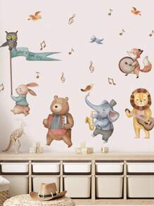 1 pieza Pegatinas de pared con globos de animales de dibujos animados lindos, impermeables y removibles de PVC para decoración del hogar y aula de jardín de infancia