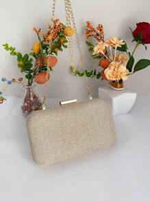 Bolsa Tiracolo / Carteira Feminina Com Glitter Para Festa / Banquete / CasamentoWT168-13 - Champanhe - Visão 6