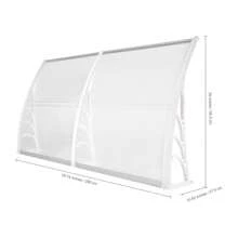 Patio Porch Rain Cover Shade Over Door Awning Canopy Porch Window Front Back - White - View 3