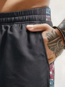 Yemwry Pantaloni scurți casual pentru bărbați cu dungi laterale, pantaloni de plajă
