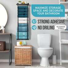 Bathroom Towel Storage Black Towel Holder Bathroom Decor Aesthetic Towel Racks For Bathroom Bath Towel Storage - 黑色-B - 查看 3