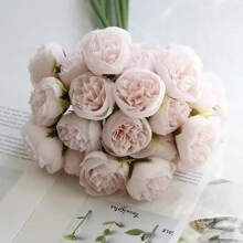 Set de 9 piezas de ramos de peonía artificial, ramo de 27 cabezas de flores artificiales, adecuado para bodas, fiestas, decoración del hogar, fiestas de vacaciones, ramo de rosas artificiales para el Día de los Enamorados - Flores de peonía y camelia artificiales de plástico para decoración del hogar, sala de estar, boda, fiesta, Día del Padre, Día de la Madre, graduación, centros de mesa, accesorios de fotografía y arreglos florales de novia para bodas