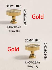 2 قطعة / 5 قطع مقابض ذات ثقب واحد من الذهب، مناسبة لأبواب الخزائن والأدراج والخزانات وأبواب الخزانة والخزانة وأثاث الجرار، من مادة النحاس الأصفر، تأتي مع البراغي