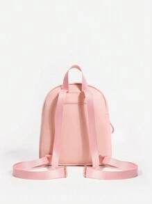 Adjustable Strap Work Backpack, Zipper Commuter Purse - Pink Backpack - Pink - View 8