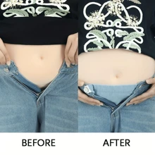 1 件女式纯色孕妇裤，带口袋，弹力腰带，适合孕妇/加大码