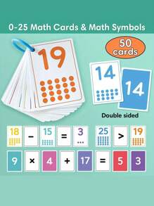 Early Childhood Math Flashcards - Numbers 0-25, Addition, Subtraction, Multiplication And Division Practice Cards - Multicolor - View 10