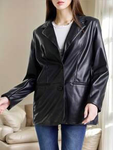 Chaqueta suelta para mujer, top ancho suelto que estiliza, chaqueta de talla media a larga, chaqueta