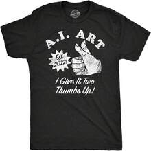 Funny T Shirts AI Art Sarcastic Technology Graphic Tee For Men - Black - View 1