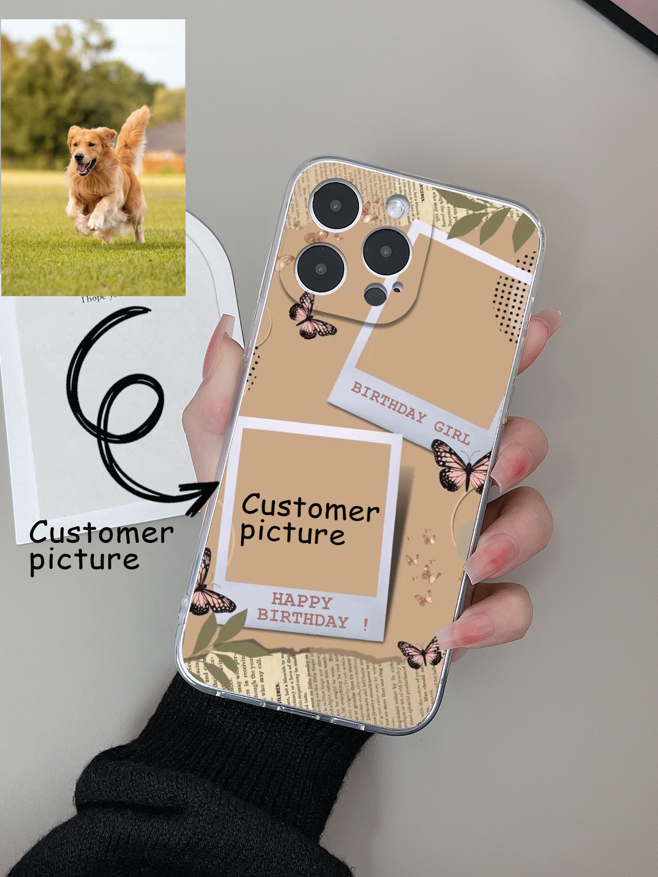 1pc Customizable Transparent TPU Phone Case, Compatible With IPhone / Compatible With Pixel 8 Pro / E13 / G60 Phones - Multicolor - View 4