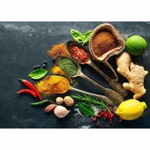 1 件无框现代烹饪香草香料寿司用具勺子墙面艺术海报帆布画奢华艺术品海报印刷家居厨房装饰植物