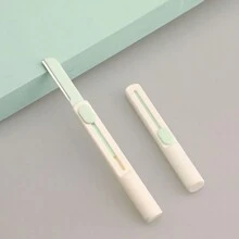 1 pieza Afeitadora de cejas, afeitadora de piel exfoliante multifuncional para la cara, moldeadora de cejas y cara, con cubierta de precisión, eliminador de vello facial para mujeres, recortadora de cejas, productos y accesorios para el cabello para peluquería, salón de belleza y artículos de viaje esenciales