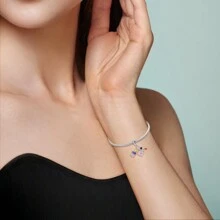 Cuentas amuleto de animal plateadas en plata de ley 925 para pulseras DIY, regalo elegante y de moda para el cumpleaños de la mujer, superventas
