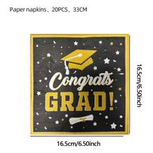 20 片毕业派对一次性餐巾，毕业餐巾毕业鸡尾酒餐巾祝贺毕业主题派对午餐餐巾毕业派对用品 - 彩色 - 查看 10