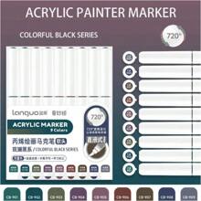 9/126 pièces Stylos de peinture acrylique vibrants - Embouts de brosse doux, à base d'eau, séchage rapide, pouvant être mélangés et résistants à la lumière - Idéal pour la peinture sur canevas, pierres, bois, verre, céramique, tissu, DIY, Halloween et idées de cadeaux de Noël pour la rentrée scolaire