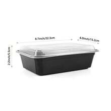 [50 Pack – 32oz] Extra Thick Meal Prep Containers With Lids | Large Disposable Plastic Food Storage Boxes | Stackable Microwave, Freezer & Dishwasher Friendly Bento Boxes - Black-32oz-50pack - View 4