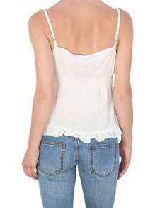 Women's Aesthetic Spaghetti Strap Ruffle Camisole Sleeveless Button Down V-Neck Sling Tank Top