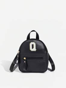 1 件女孩经典背包，带 26 个 A-Z 字母，单肩包，心形钱包，可调节肩带，情人节礼物的理想选择，适合日常、户外、学校、旅行、徒步旅行、便携，很棒的礼物选择 - 黑色 - 查看 51