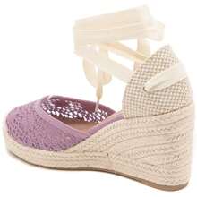 Women's Lace-Up Platform Sandals, Thick Sole Casual Sneakers, Women's Platform Thick Bottom Athletic Walking Shoes - Purple - View 3
