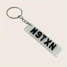 1PC spersonalizowany brelok akrylowy, spersonalizowany brelok z tablicą rejestracyjną, elegancki brelok z nazwą, spersonalizowany prezent na ukończenie szkoły, unikalny brelok z numerem tablicy rejestracyjnej samochodu - opcja spersonalizowanego tekstu - czarna czcionka - Zobacz 4