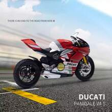 1:18 pour Ducati Panigale V4 S Corse Modèle de véhicule en alliage statique moulé sous pression, décoration de meuble, ornement de bureau, jouet modèle, décoration d'étagère à livres, cadeau
