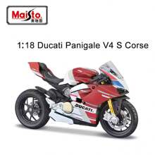 1:18 pour Ducati Panigale V4 S Corse Modèle de véhicule en alliage statique moulé sous pression, décoration de meuble, ornement de bureau, jouet modèle, décoration d'étagère à livres, cadeau