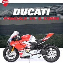 1:18 pour Ducati Panigale V4 S Corse Modèle de véhicule en alliage statique moulé sous pression, décoration de meuble, ornement de bureau, jouet modèle, décoration d'étagère à livres, cadeau