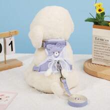 Vest Style Dog Leash For Small Dogs, Teddy, Pomeranian, Bichon Frise Puppy Walking Harness - Blue - View 3