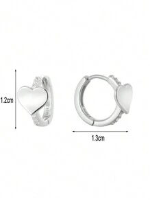 Artepollo 1 Pair 925 Sterling Silver Hypoallergenic Heart Shaped Earrings For Kids, Inlaid With Sparkling Cubic Zirconia, Delicate And Cute, Gift Box Packaging, Gift For Children, Young Girls, Friends Birthday